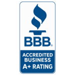 BBB Accredited Business A+ Rating badge for Road Home Exteriors