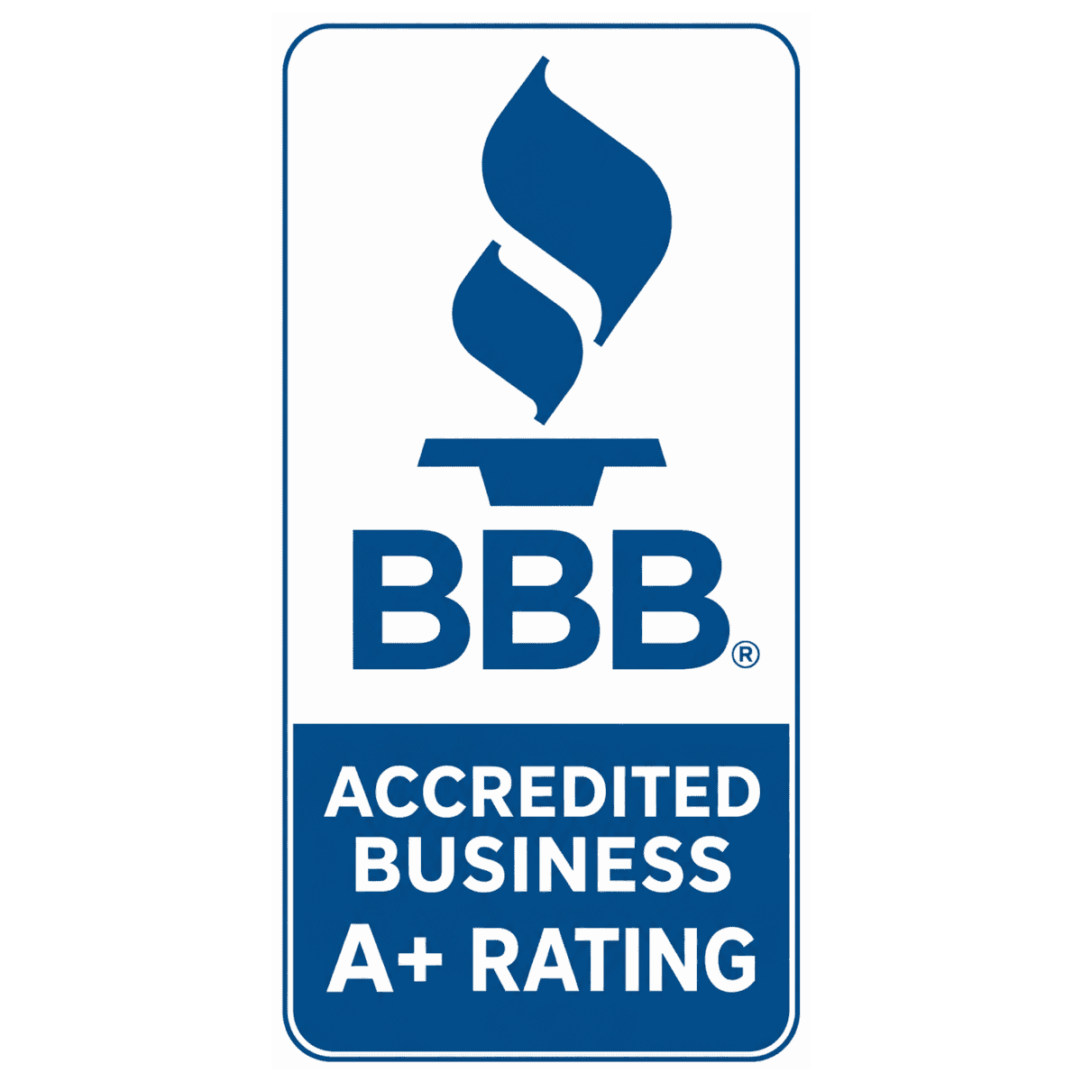 Road Home Exteriors BBB Accredited Business badge with A+ rating