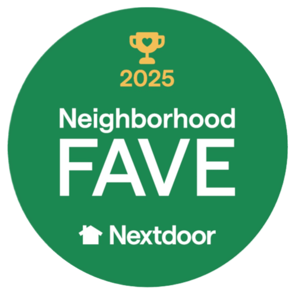 Road Home Exteriors Nextdoor Neighborhood Fave 2025 award badge