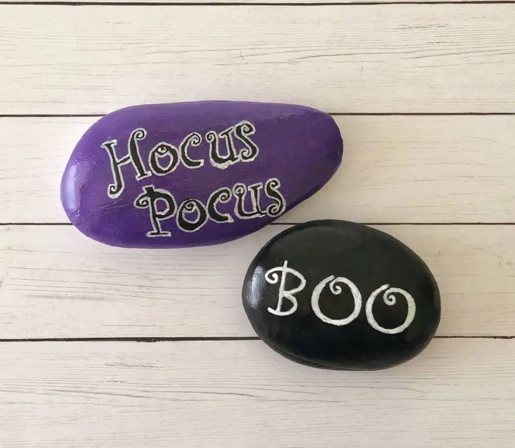 Easy Halloween Hand Lettering Rocks for Beginners 6 hand lettering rocks