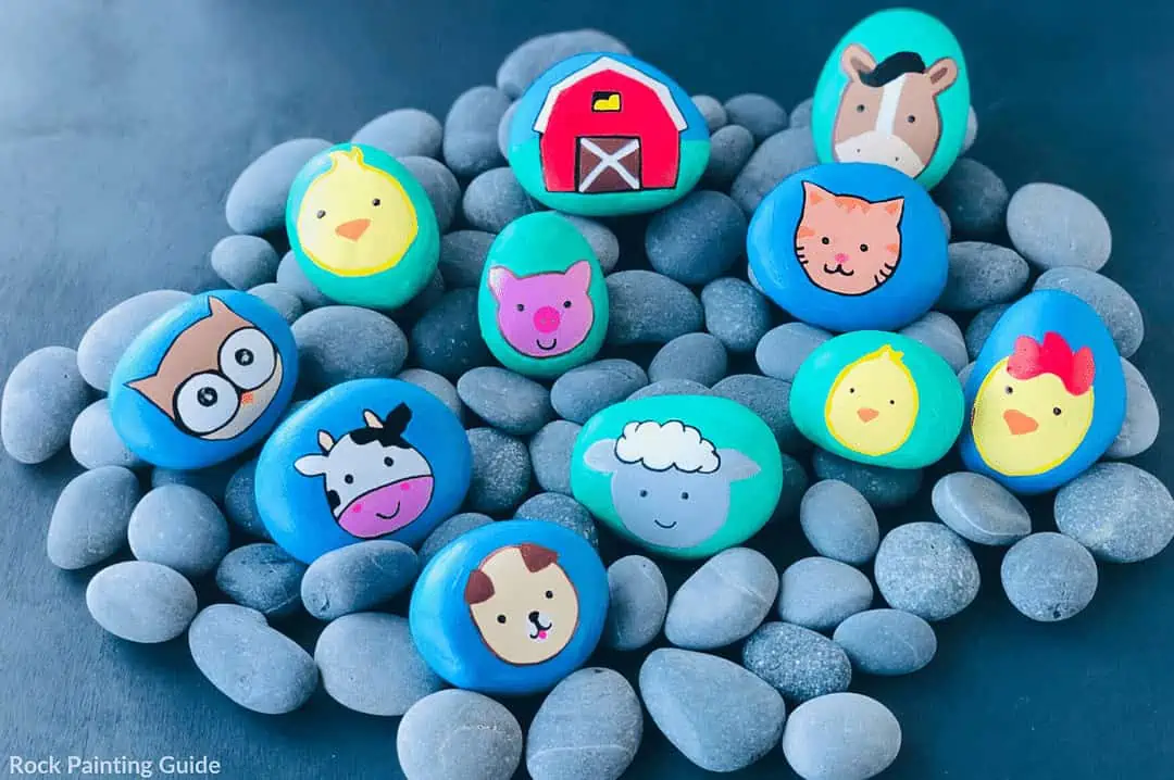 Easy Rock Painting Ideas That Will Keep You Busy All Year! 7 farm animal painted rocks