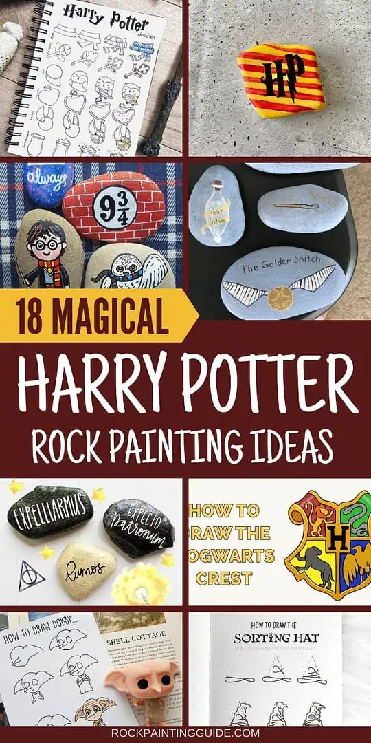 18 Harry Potter Crafts: Rock Painting Ideas Your Muggles Will Love 23 RPG pins
