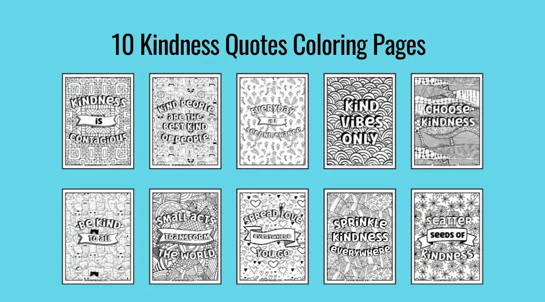 20 Free Kindness Coloring Pages To Inspire Your Kids To Be Kind 6 free kindness coloring pages graphic