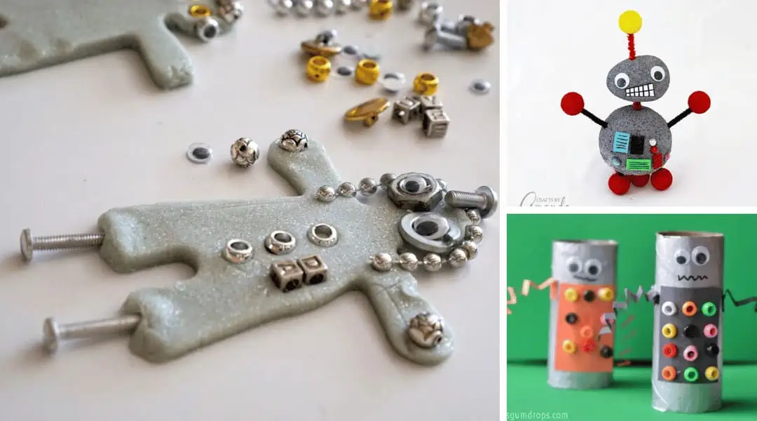 These 21 Robot Crafts are Perfect for STEAM Activities! 3 robot crafts graphic