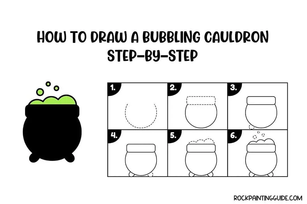 100+ Easy Fall Drawing Ideas + Step-by-Step Tutorials 38 Step-by-step guide to drawing a bubbling cauldron for fall or Halloween crafts.