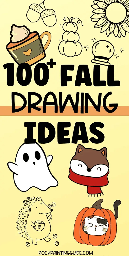 100+ Easy Fall Drawing Ideas + Step-by-Step Tutorials 40 fall drawing ideas pin graphic