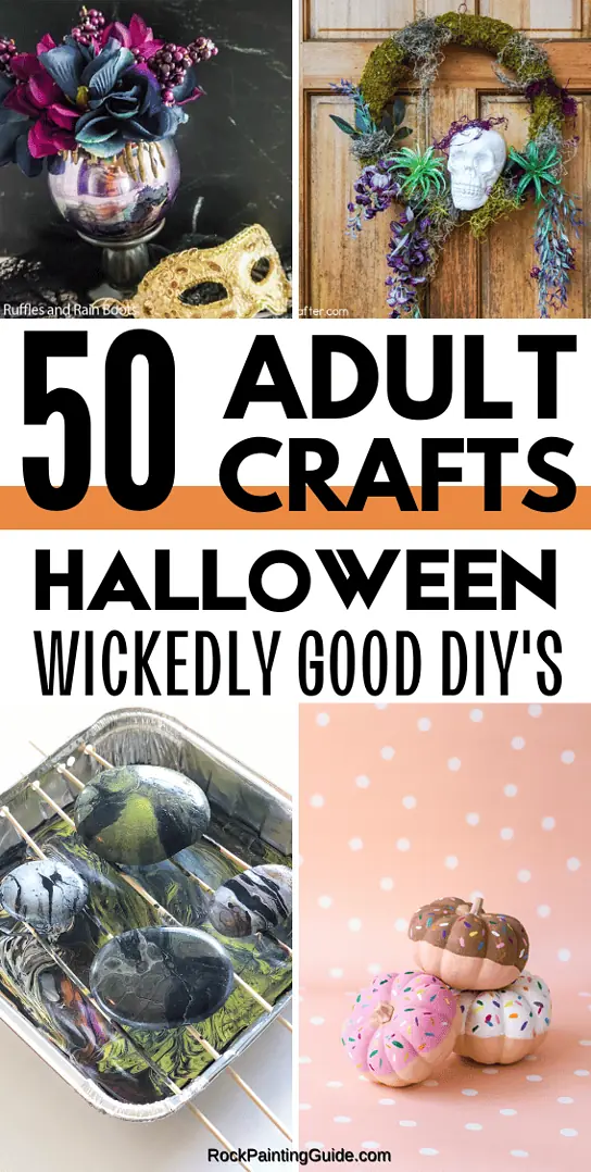 53 Wickedly Good Adult Crafts for Halloween 58 adult crafts for halloween pin graphic