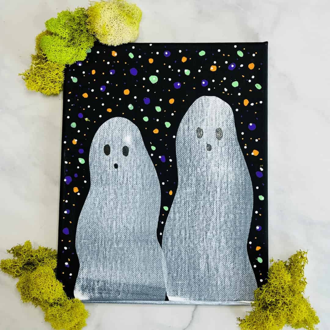 Easy Ghost Craft: Halloween Squeegee Painting for Kids 3 ghost craft painting of ghosts