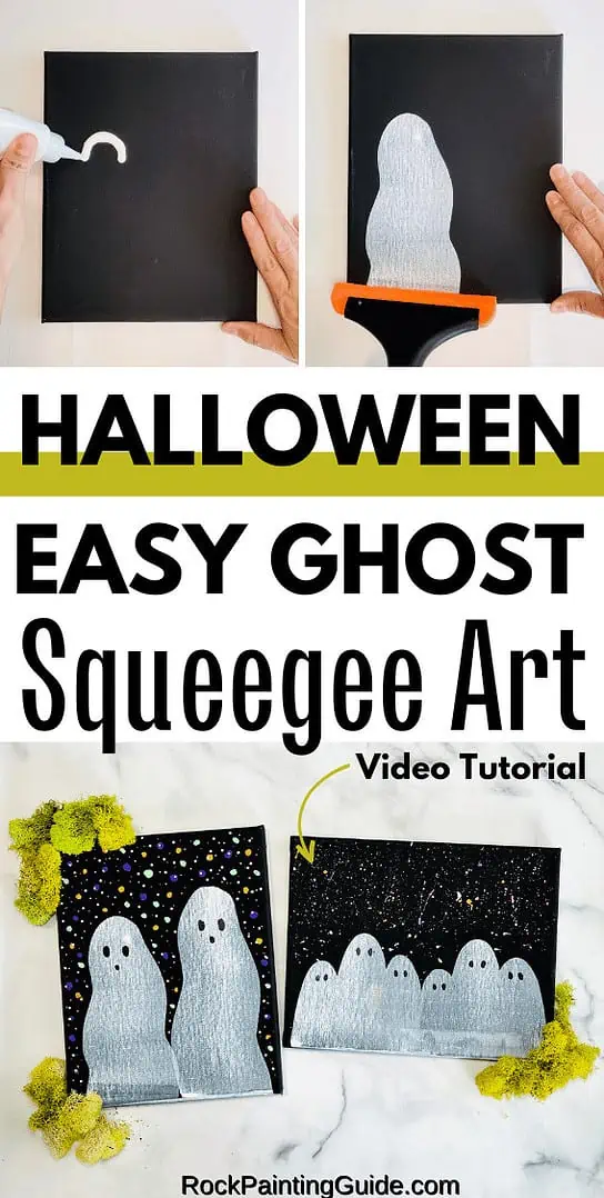 Easy Ghost Craft: Halloween Squeegee Painting for Kids 10 pins