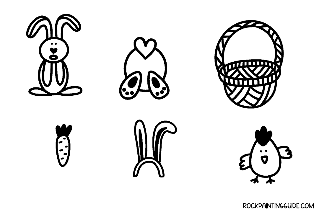 100 Easy Spring Drawing Ideas For Beginners (Step-by-Step) 27 Easter doodles of a bunny, chick, easter basket, carrot, rainbow and lamb