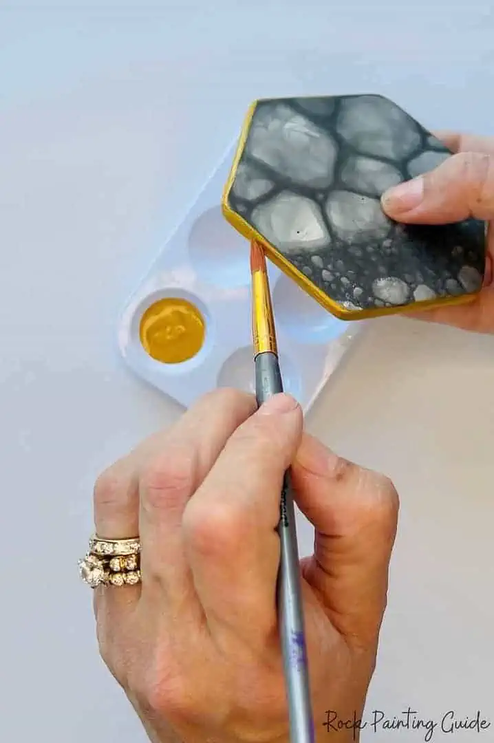 Make Stunning DIY Coasters with Bubble Painting Magic! 8 paint the sides of the coaster with paint.