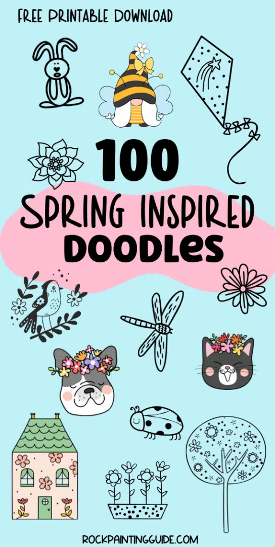 100 Easy Spring Drawing Ideas For Beginners (Step-by-Step) 3 100 spring drawing ideas pinterest graphic