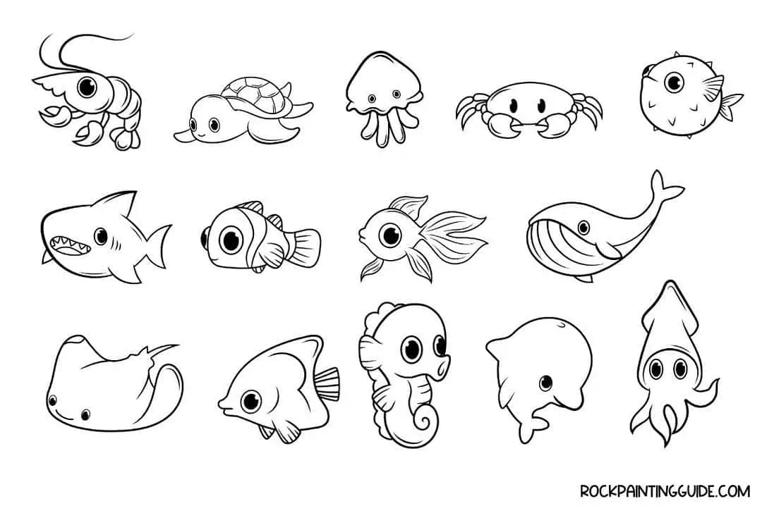 150 Cool Summer Drawing Ideas For All Ages (Free Download) 9 sea creature drawing ideas