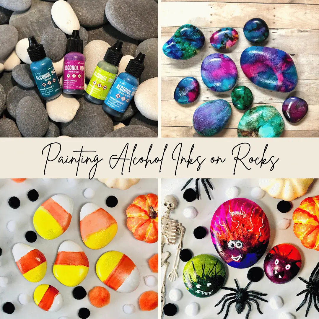 Beginners Guide To Painting Alcohol Inks on Rocks 3 Alcohol inks on rocks graphic
