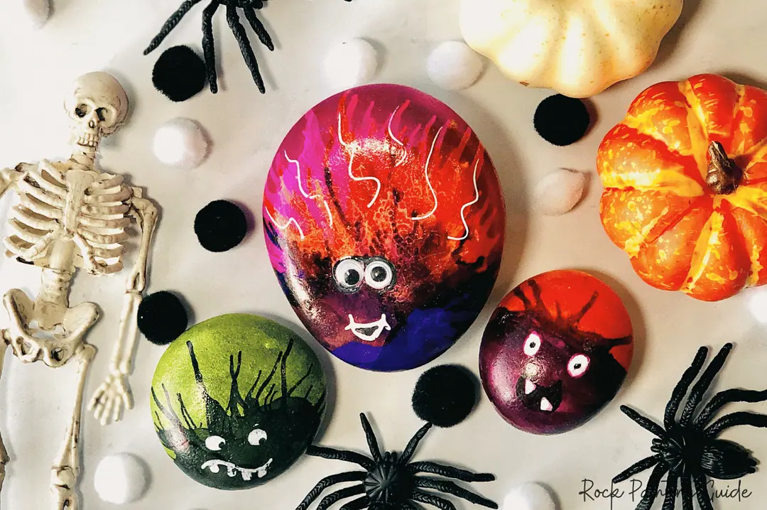 Beginners Guide To Painting Alcohol Inks on Rocks 24 monster painted rocks
