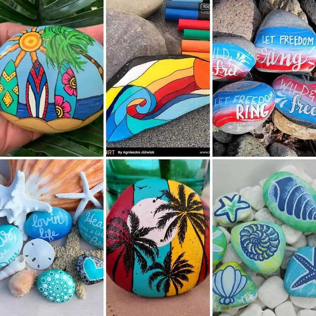 Home 4 summer theme painted rocks