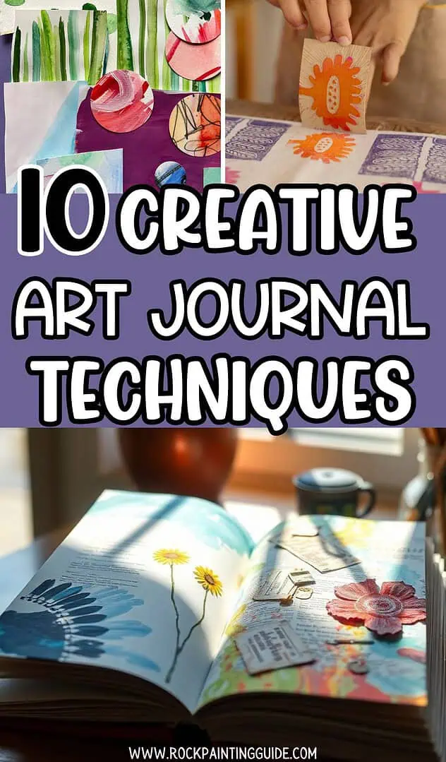 10 Must-Try Art Journal Techniques for Beginners 11 10 art journal techniques pinterest graphic