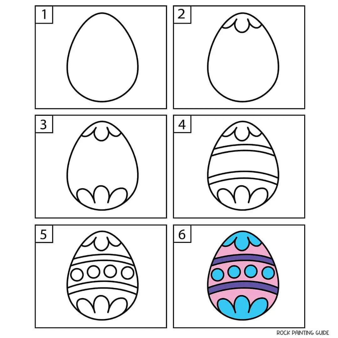 5 Cute Easter Drawing Ideas with Video & Printables Included 4 how to draw an easter egg
