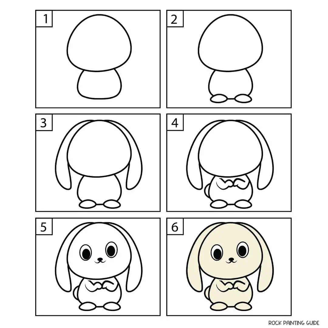 5 Cute Easter Drawing Ideas with Video & Printables Included 5 how to draw a bunny