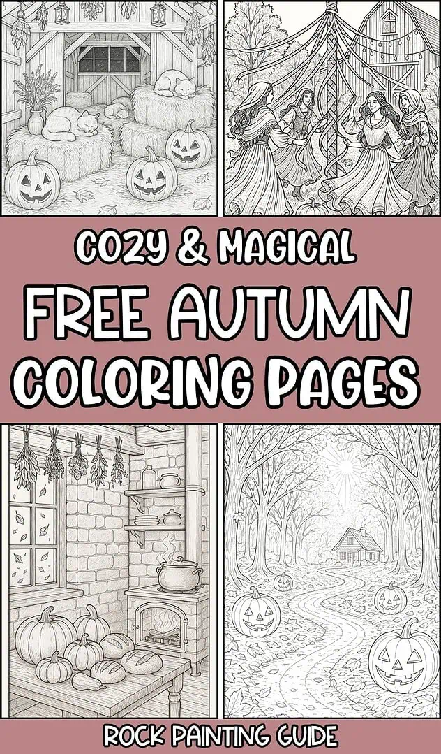 Discover the Magic of Fall: 10 Free Autumn Coloring Pages 7 autumn coloring pages pinterest graphic