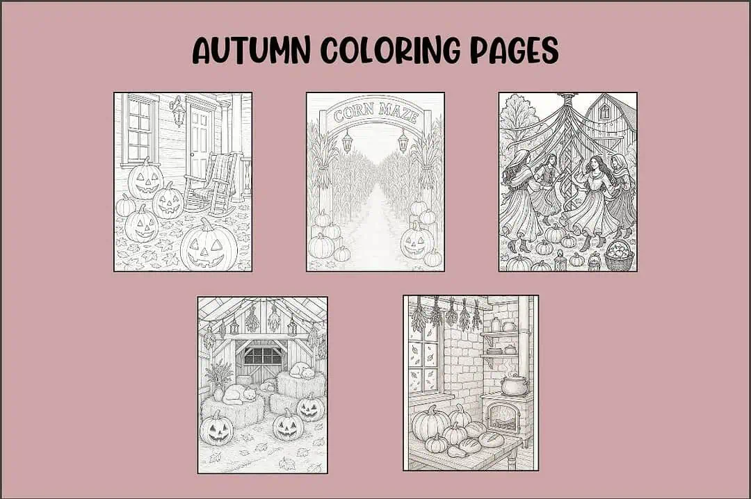 Discover the Magic of Fall: 10 Free Autumn Coloring Pages 4 autumn coloring pages