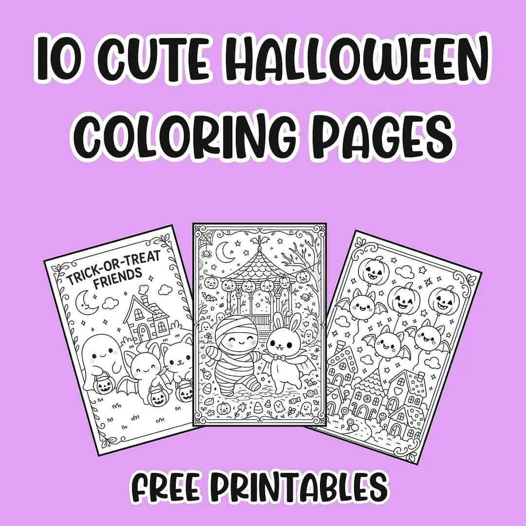 Home 6 cute hallloween coloring pages graphic