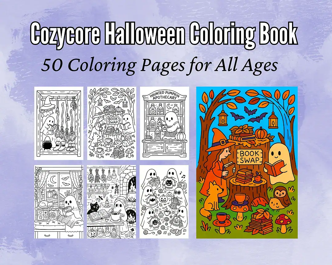 The Best Halloween Coloring Books to Celebrate Fall's Spooky Season 6 cozy cottagecore halloween coloring book