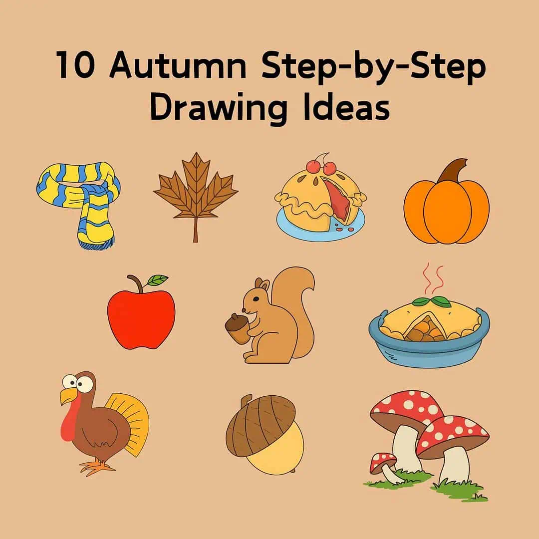Home 7 autumn step-by-step drawing ideas