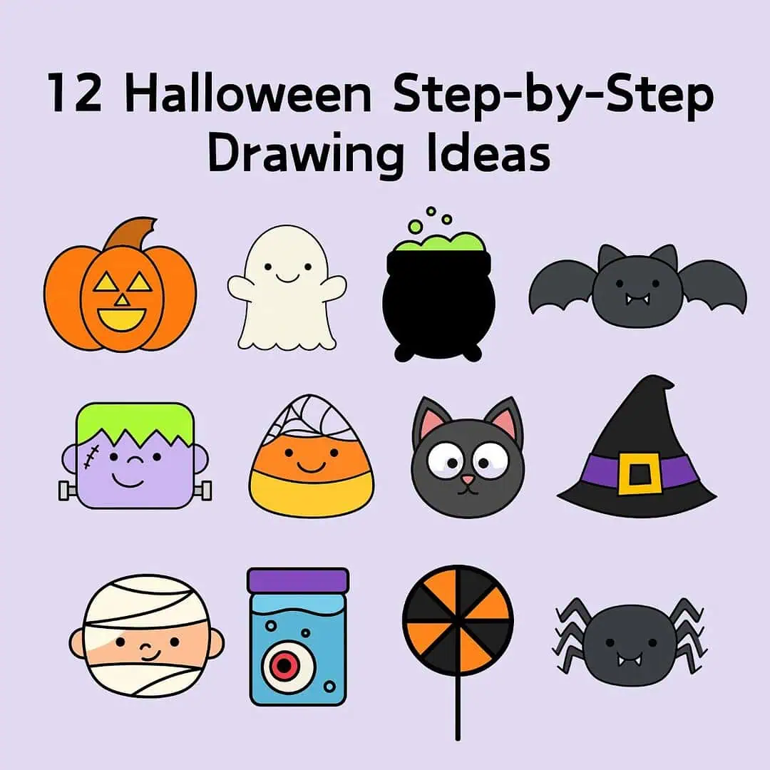 Home 5 halloween step-by-step drawing ideas