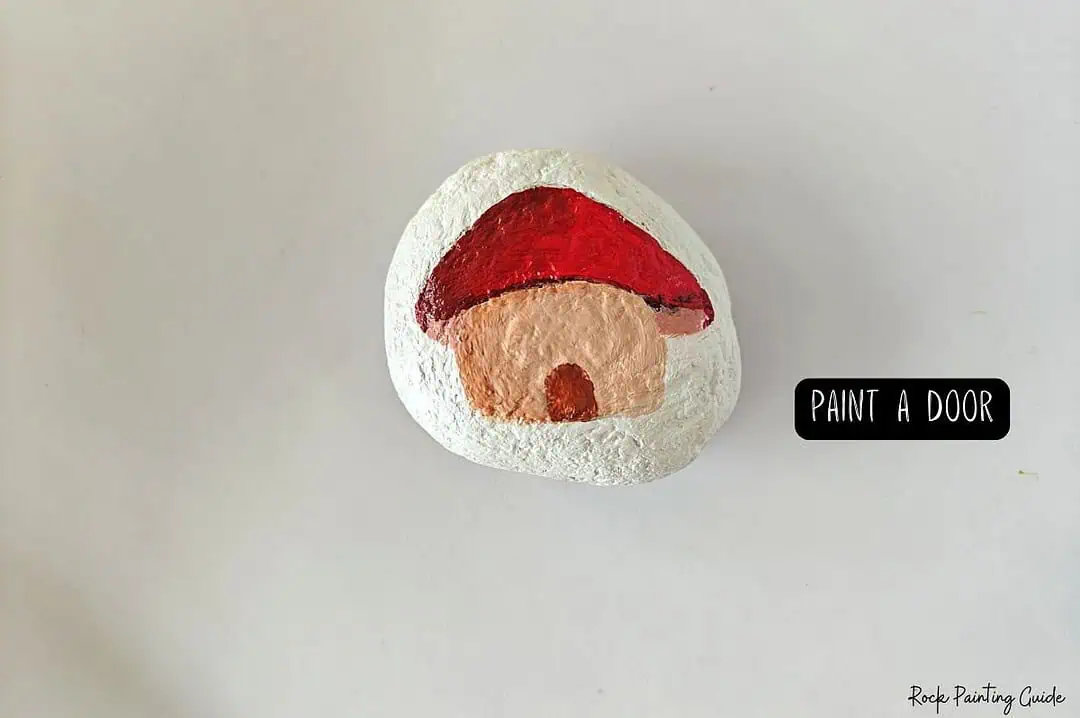 Cute Mushroom House Painted Rocks: Easy Fairy Garden DIY 11 Mushroom house Painted Rocks Step 7