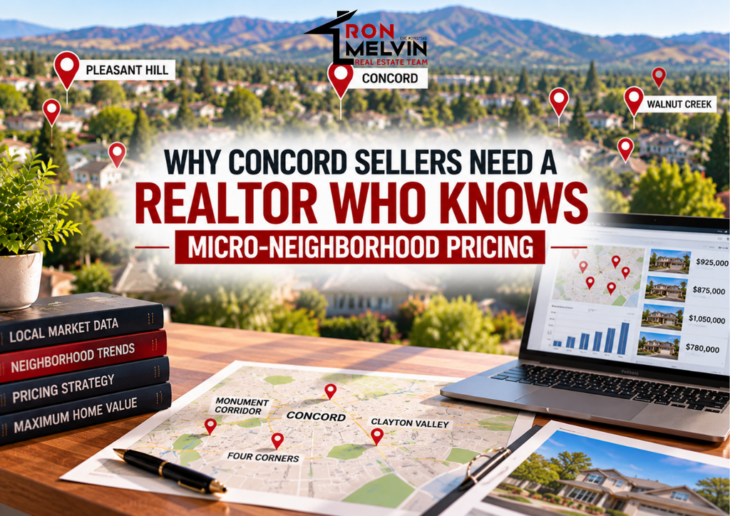 Real estate agent analyzing Walnut Creek neighborhood pricing data.