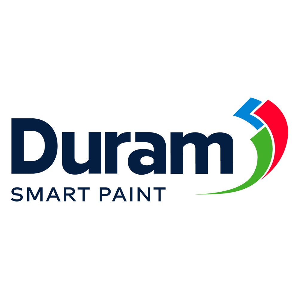 Duram Smart Paint logo with colorful swoosh design and company name on white background.