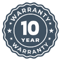 10 year warranty blue