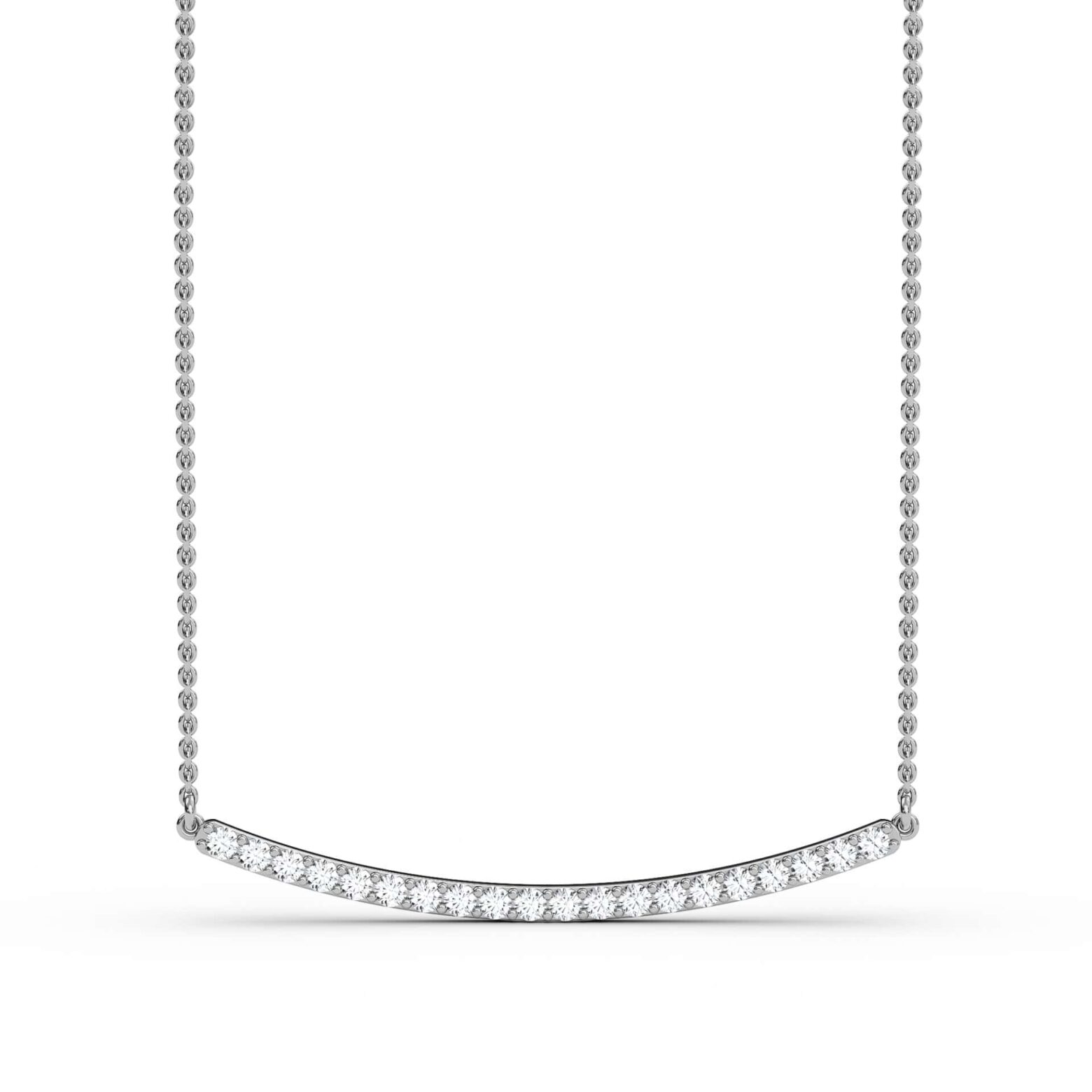 Diamond Trickle Curved Bar Necklace