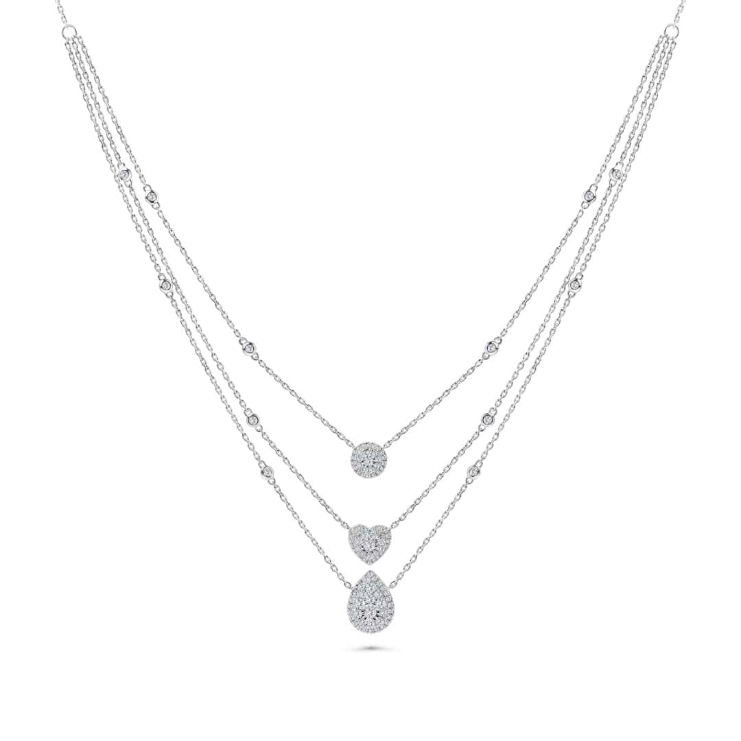 Illuminate Triple-Layered Stack Natural Diamond Necklace