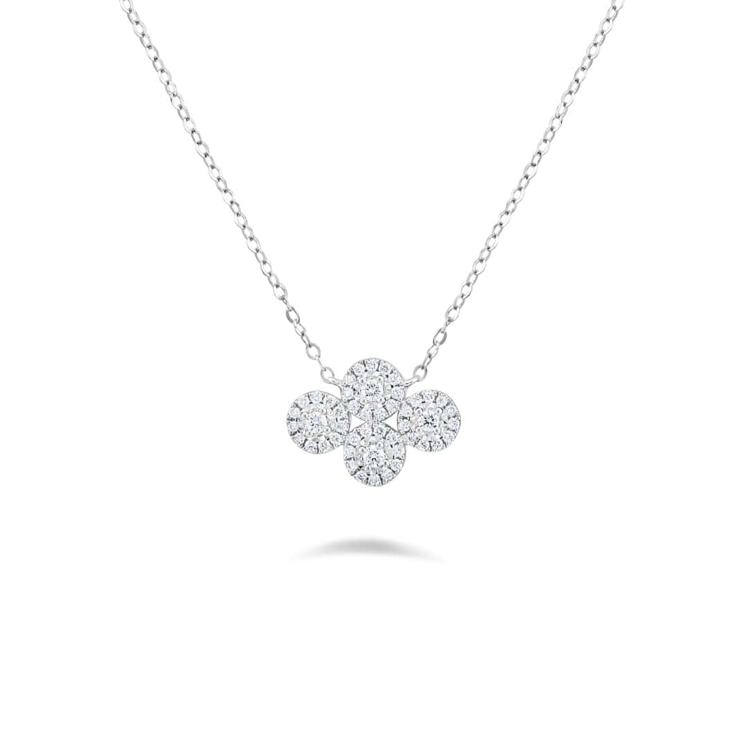 Illuminate Clover Halo Natural Diamond Necklace