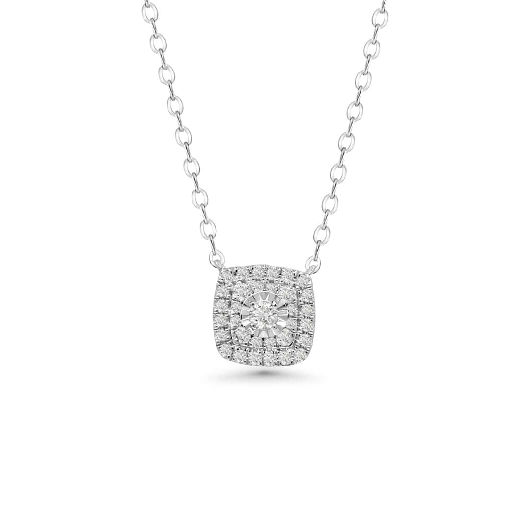 Illuminate Cushion Natural Diamond Necklace