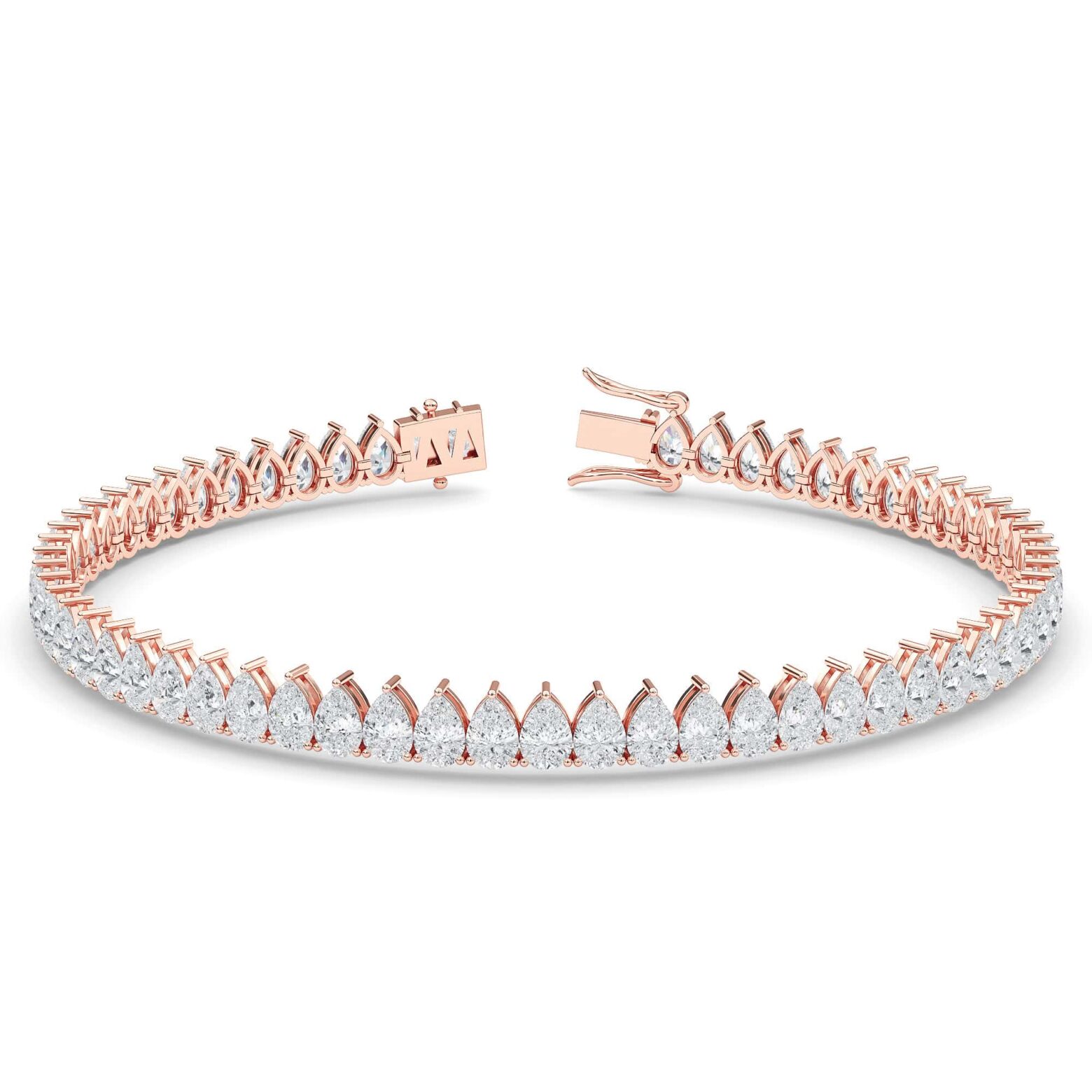 Pear-Cut Diamond Tennis Bracelet (North-South)