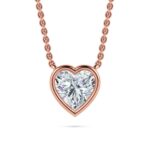 Shaped diamond pendant on a rose gold chain. Perfect for special occasions and timeless jewelry coll.