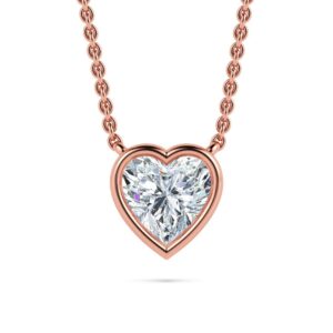 Shaped diamond pendant on a rose gold chain. Perfect for special occasions and timeless jewelry coll.
