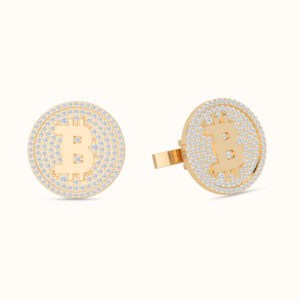 Bitcoin Coin Full Pave Cufflinks