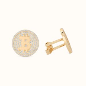 Bitcoin Coin Full Pave Cufflinks - Thumbnail Image 4