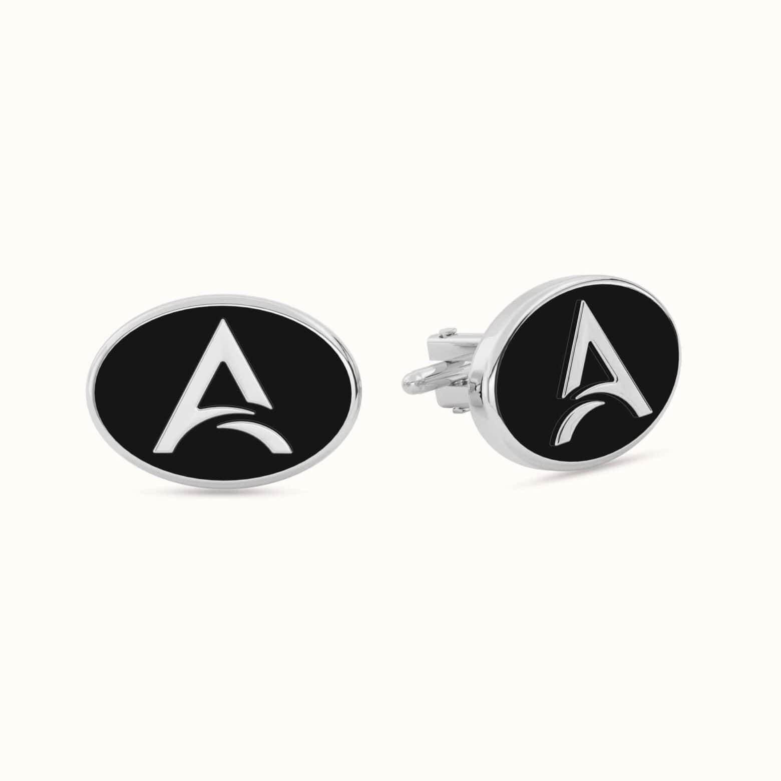 Monogram Engraved Enamel Cufflinks