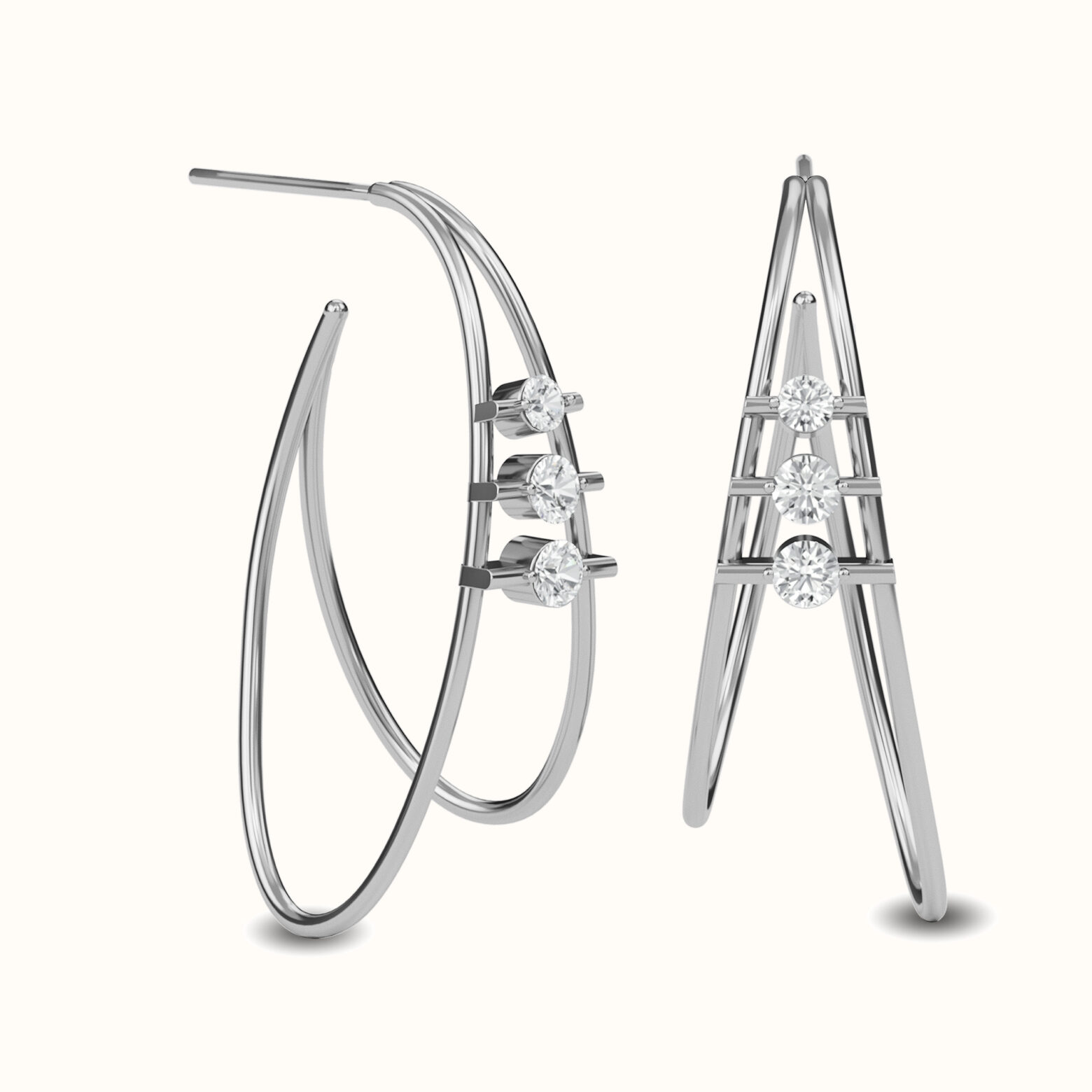 Trio Huggie Earrings