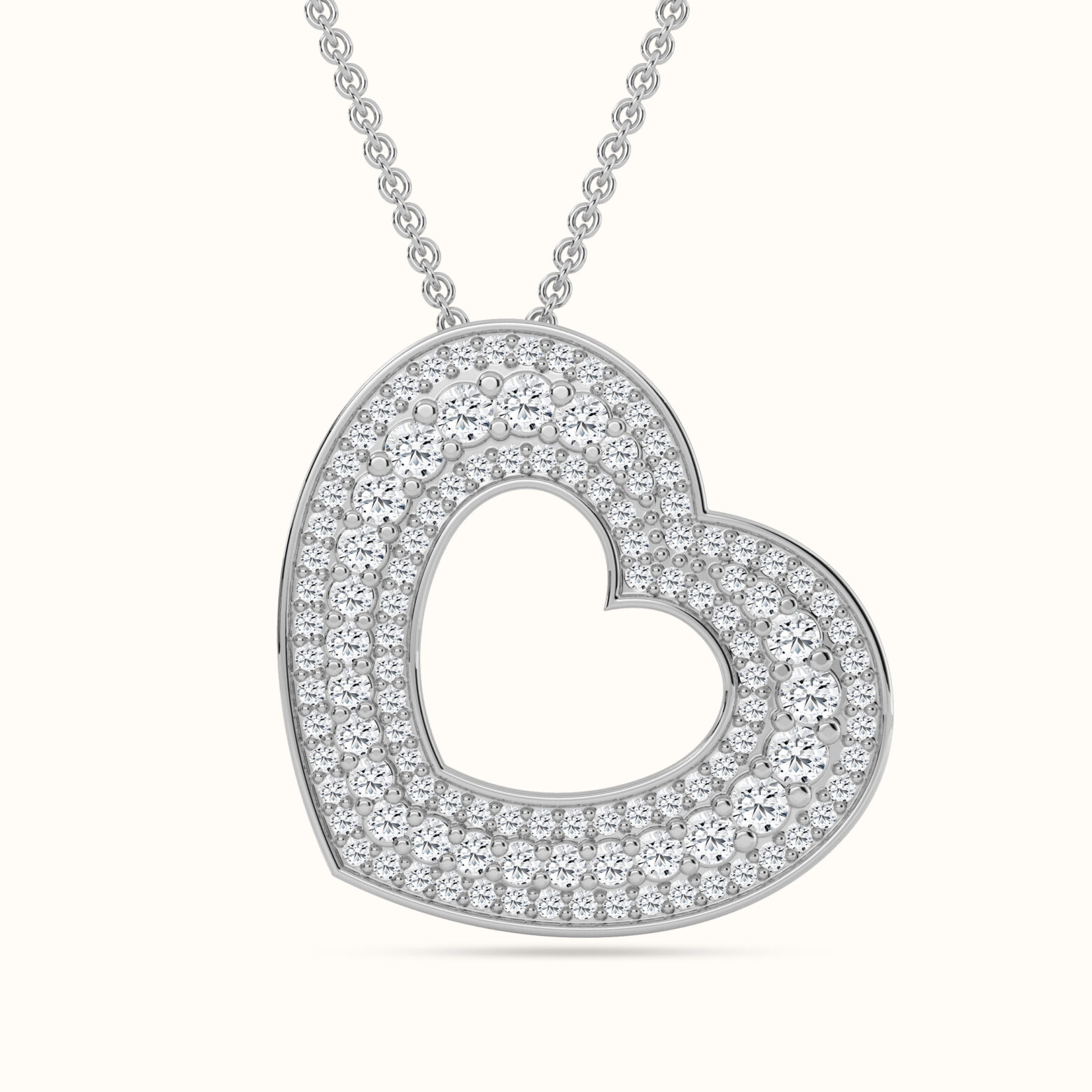 Open Heart Diamond Necklace