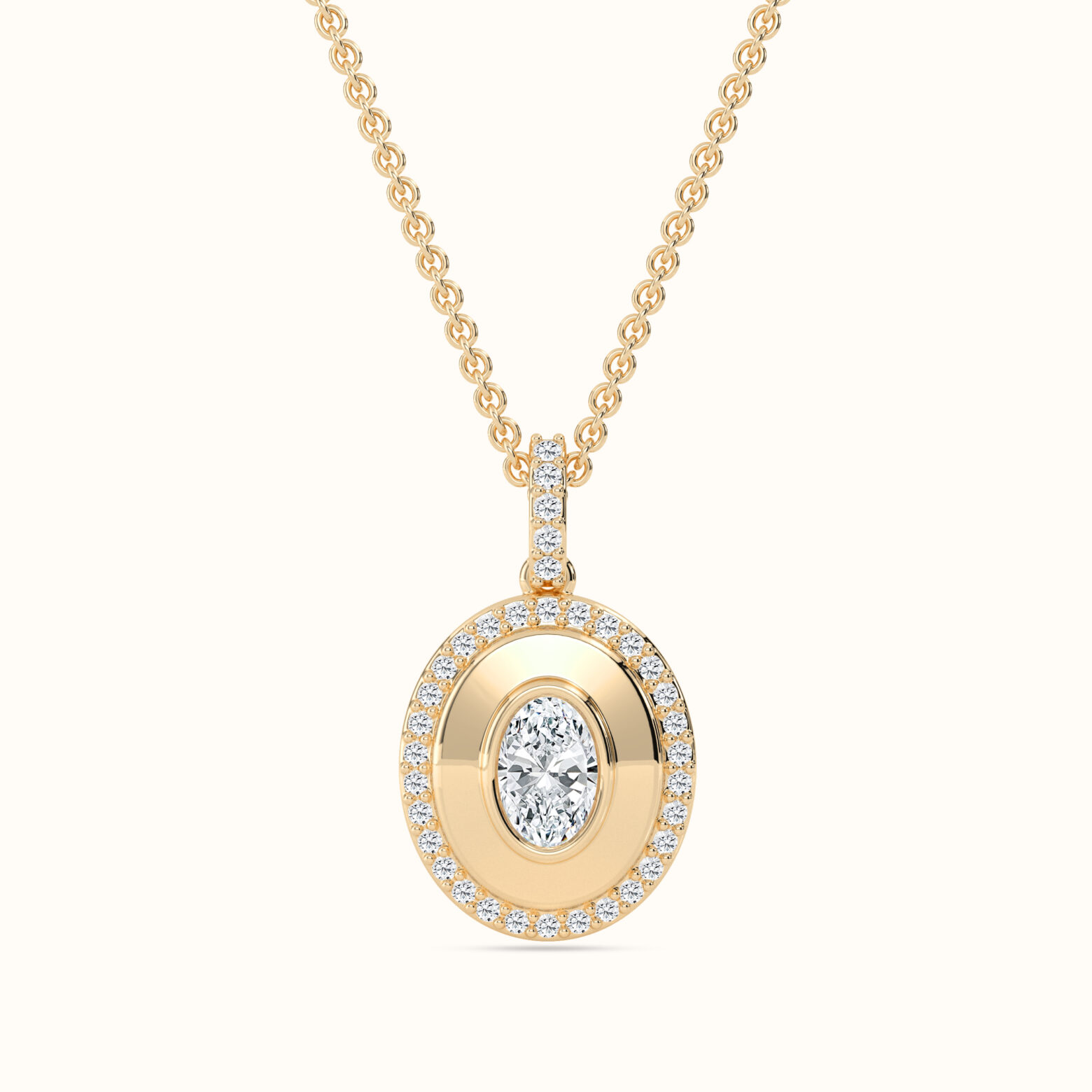 Oval Halo Pendant