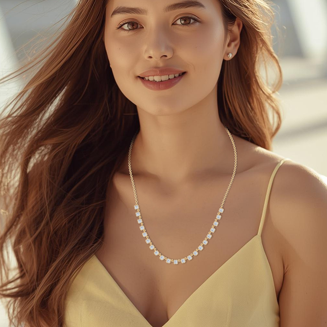Asscher Bezel Chain Necklace - Image 2