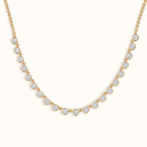 Cushion Bezel Chain Necklace