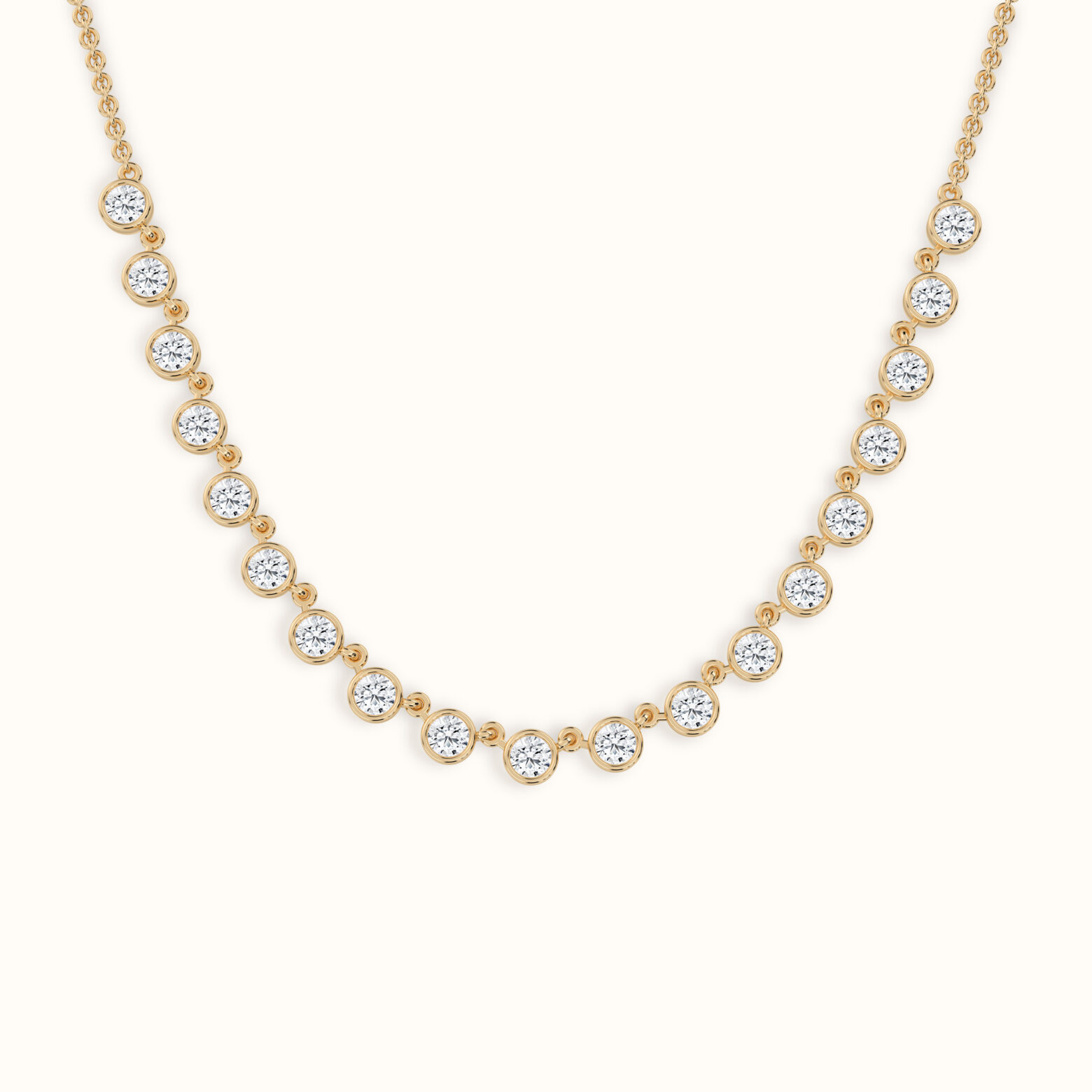 Round Bezel Chain Necklace - Image 1