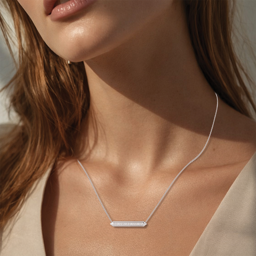 Baguette Spike Bar Necklace - Image 2
